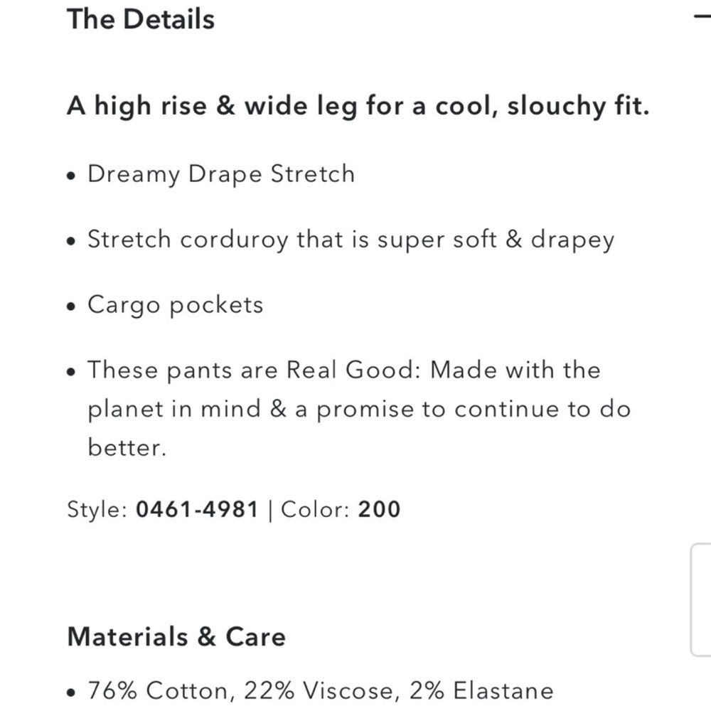 American Eagle Super High Rise Baggy Wide Leg Corduroy Pants | 10 - Picture 7 of 7